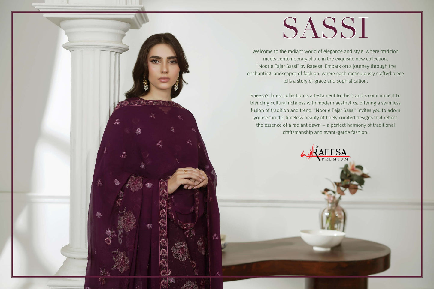 NOOR-E- FAJAR  SASSI EMBROIDERED KARANDI  &  EMBROIDERED CHIFFON DUPATTA