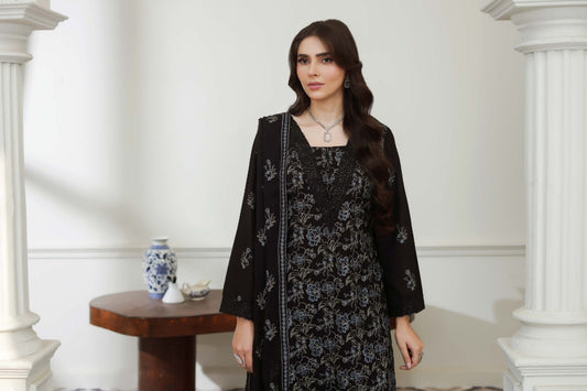 NOOR-E- FAJAR  SASSI EMBROIDERED KARANDI  &  EMBROIDERED CHIFFON DUPATTA