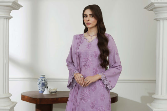 NOOR-E- FAJAR  SASSI EMBROIDERED KARANDI &  EMBROIDERED CHIFFON DUPATTA