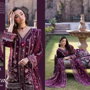 Noor-e-Fajar Embroidered Karandi Plum