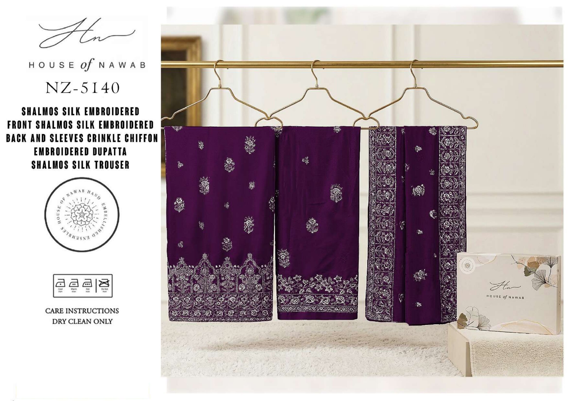 Shamoze Silk Embroidered NZ-5140 - Image 5