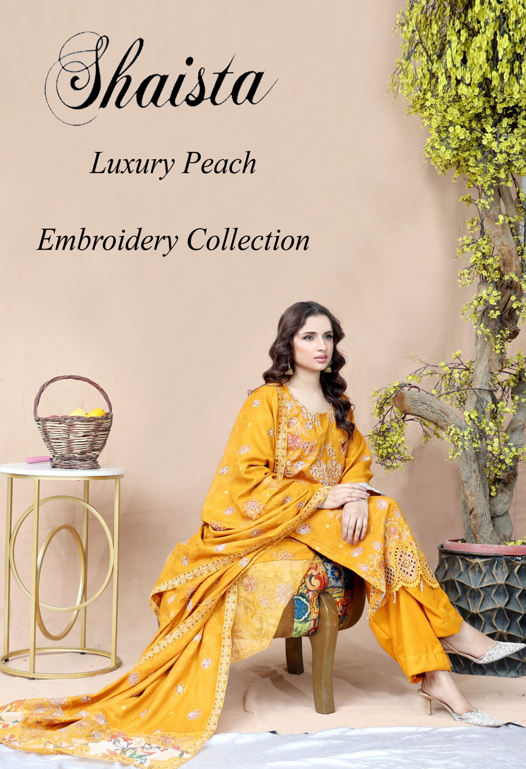 Shaista Luxury Peach Embroidery SH-399