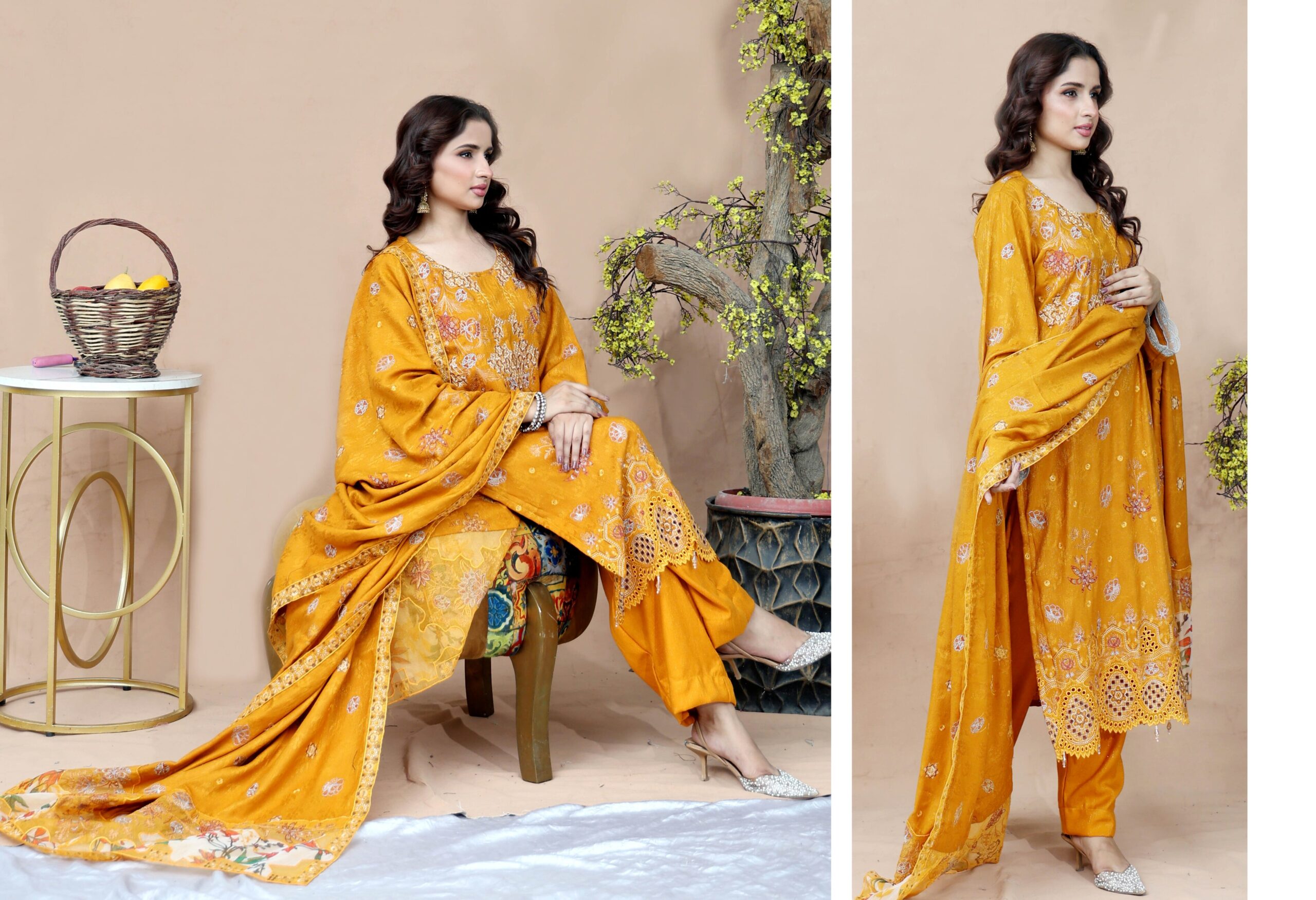 Shaista Luxury Peach Embroidery SH-399 - Image 3