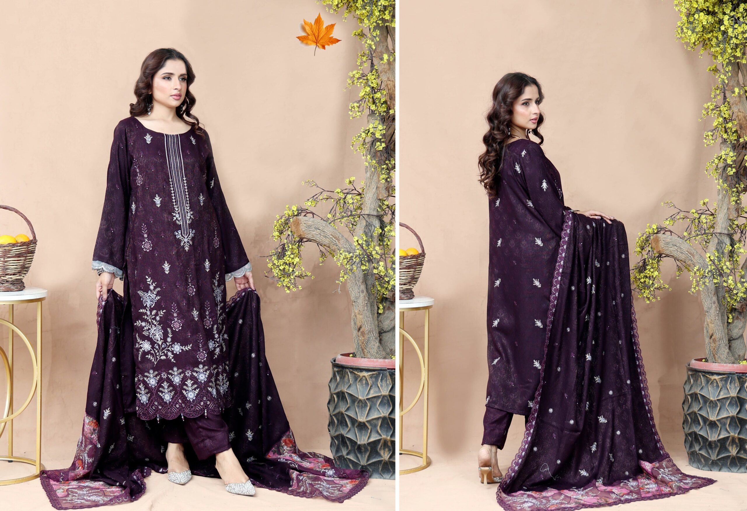 Shaista Luxury Peach Embroidery SH-399 - Image 8