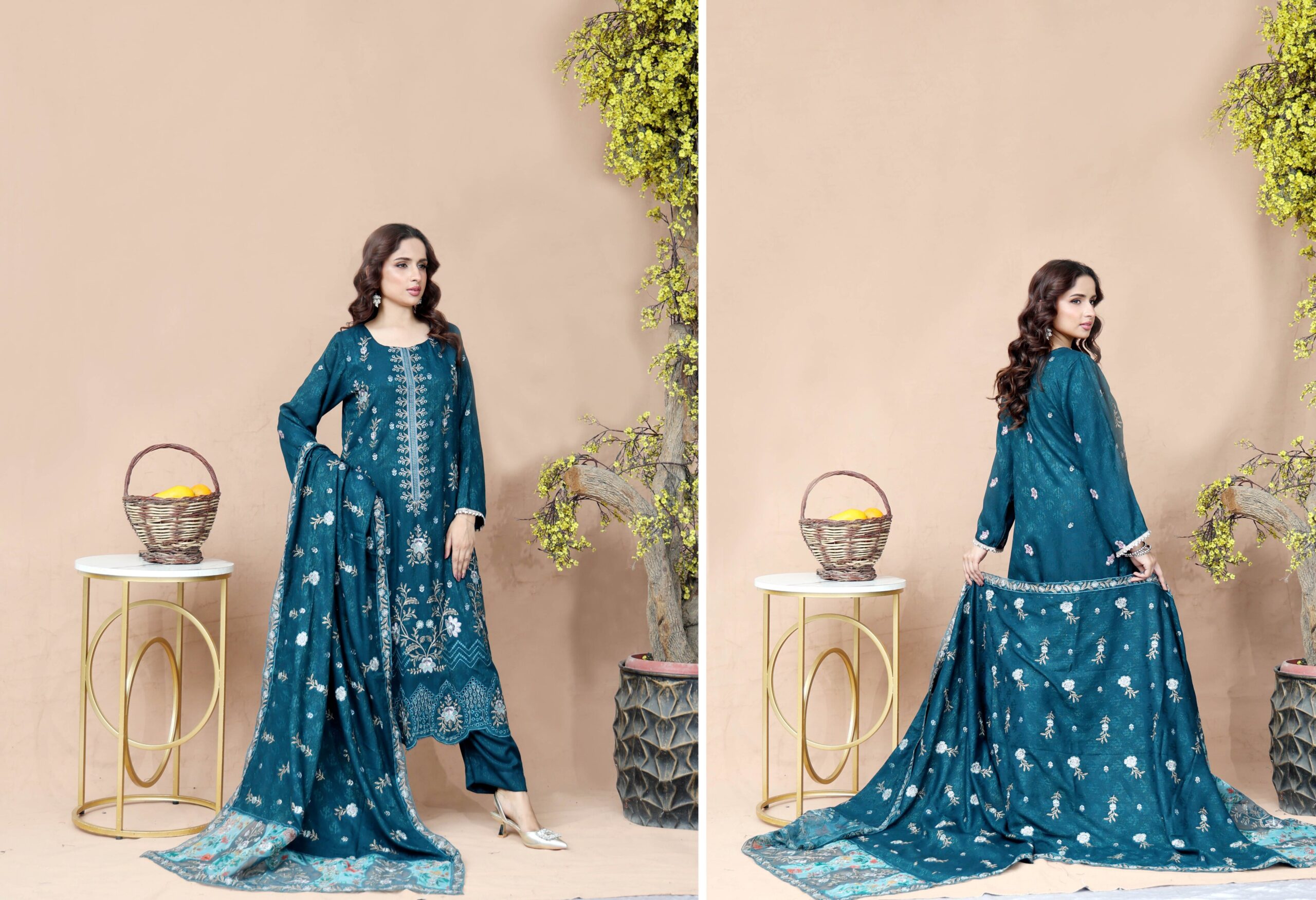 Shaista Luxury Peach Embroidery SH-399 - Image 9