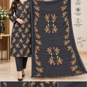 Printed Cotry Marina With Wool Shawl