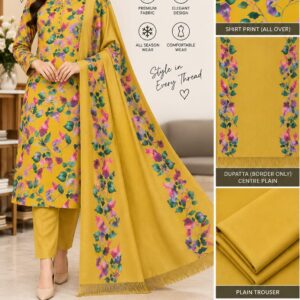 Printed Cotry Marina With Wool Shawl